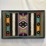 Framed Wall-Hanging Geometric Textile Art