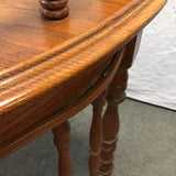 Vintage Oak Veneer Bow-Front Desk