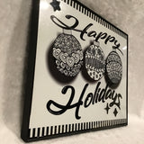 Eltimar Design Framed 8x10 "Happy Holidays" 3 Bulb Artwork Print