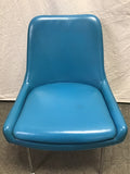 Vintage MCM Blue Vinyl Accent Chair