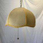 Vintage MCM Hanging Paper & String Swag Lamp