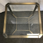 Modern Grey Metal & Beveled Glass End Table