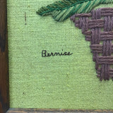 Vintage MCM Floral Butterfly Yarn Art
