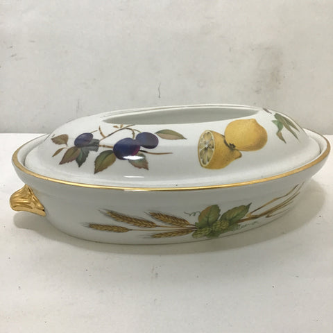 Vintage Royal Worcester "Evesham" Oval Covered Casserole