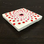 Susan Sitaraman Single Hand Painted Spiral Mandala On White Tile Magnet