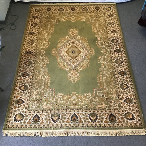 Vintage MC Sears Roebuck Avocado Wool 6x9 Area Rug
