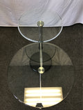 Pair of Vintage Glass Two-Tier End Tables