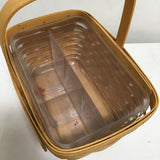 2002 Longaberger Woven Solid Maple Utensil Basket
