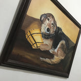 Framed Signed 2007 Dog Painting