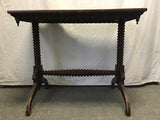 Antique Victorian Turned Solid Walnut Trestle Side Table