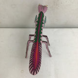 Handmade Alebrije Oaxacan Purple Carved Wood Mantis