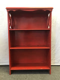 Vintage Red Painted 4-Tier Shelf