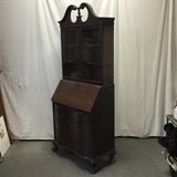 Vintage Federal 4-Drawer Glass-Front Secretary Desk