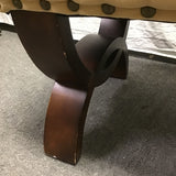 Modern Tan Upholstered Dining Bench