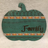 Eltimar Design "Family" Thanksgiving Pumpkin Fall Mixed Media 3D-Artwork