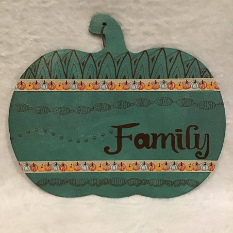 Eltimar Design "Family" Thanksgiving Pumpkin Fall Mixed Media 3D-Artwork