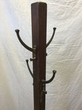 Antique Craftsman Solid Walnut 8-Hook Coat Tree