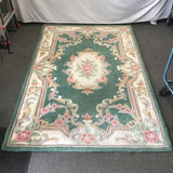 Modern Green & White Floral 5 x 7.5 Area Rug