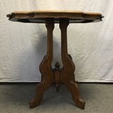 Antique Solid Chestnut Pedestal Side Table