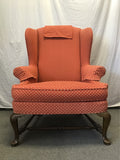 Vintage Woodmark Orange Upholstered Wingback Armchair