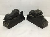 Vintage Pair of Bronze Lion of Lucerne Bookends