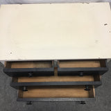 Vintage Off-White & Black Painted Two-Tone 4-Drawer Chest of Drawers