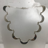 Vintage Mexico Sterling Silver TG-189 Linked Crescents Necklace