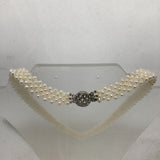 Off-White Beaded Pearl Necklace