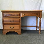 Vintage Solid Pine 4-Drawer Lefthanded Desk
