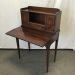 Vintage Mahogany Veneer 2-Drawer Railroad Writing Desk