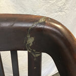 Vintage Solid Black Walnut Rolling Banker's Office Chair