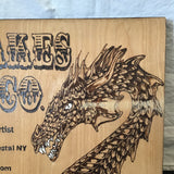 "Finger Lakes Tattoo Co." Laser Etched Wooden Sign