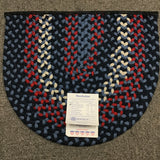 Single Half-Oval Multi-Color Braided Area Rug