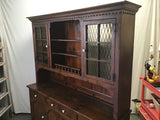2pc Vintage Craftsman Solid Pine Buffet & Hutch