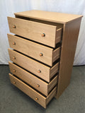 Modern Faux-Cherry Laminate 5-Drawer Chest of Drawers