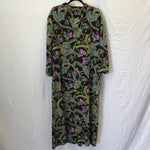 Vintage Floral Black & Purple Maxi Dress