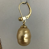 3pc Sterling & Golden Acoya Pearl Necklace & Earrings Set