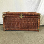 Vintage Dark-Stained Wicker Chest
