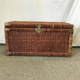 Vintage Dark-Stained Wicker Chest