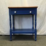 Upcycled Vintage Blue Painted Pine 2-Tier Washstand