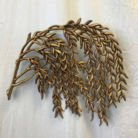 Vintage MCM Burwood Gold Painted Resin Willow Branch