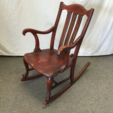 Vintage Solid Mahogany Claw-Foot Rocking Chair
