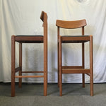 Pair of Danish Modern Benny Linden Design Solid Cherry Bar Stools