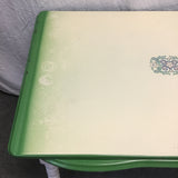 Vintage Farmhouse Green & White Enamel-Top Dining Table