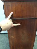 Vintage Mahogany Veneer & Marble Top Plant Stand