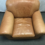 Modern Natuzzi Brown Leather Armchair