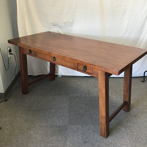 Modern Craftsman Solid Tropical Wood 3-Drawer Desk