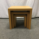 Set of 3 Modern Oak Veneer Cube Nesting Tables