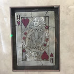 Pair of Framed Cast Resin King & Queen Playing Cards