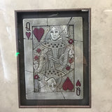 Pair of Framed Cast Resin King & Queen Playing Cards